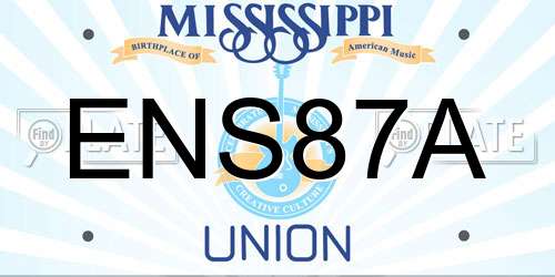 ENS87A Mississippi License Plate