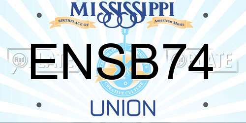 ENSB74 Mississippi License Plate