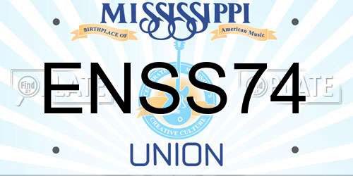 ENSS74 Mississippi License Plate