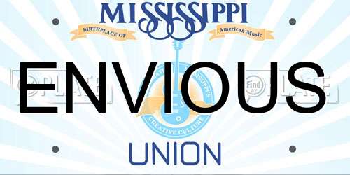 ENVIOUS Mississippi License Plate