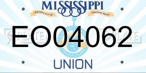 EO04062 Mississippi License Plate