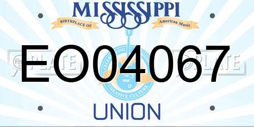 EO04067 Mississippi License Plate