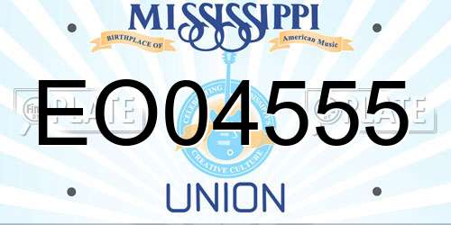 EO04555 Mississippi License Plate