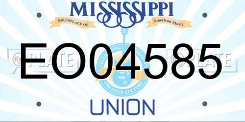 EO04585 Mississippi License Plate
