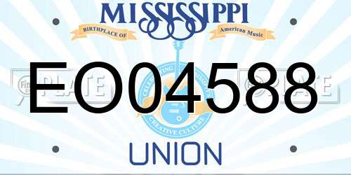 EO04588 Mississippi License Plate