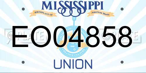 EO04858 Mississippi License Plate