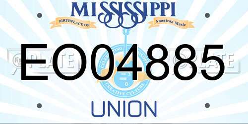 EO04885 Mississippi License Plate