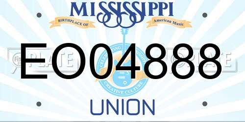 EO04888 Mississippi License Plate