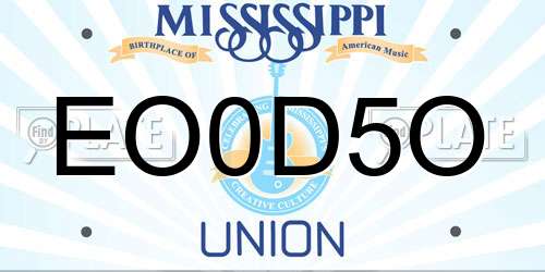 EO0D5O Mississippi License Plate