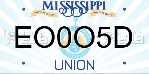 EO0O5D Mississippi License Plate