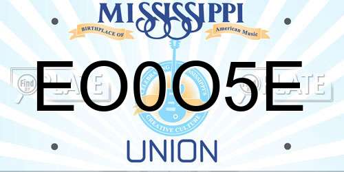 EO0O5E Mississippi License Plate