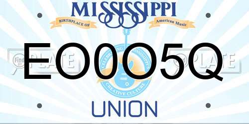EO0O5Q Mississippi License Plate