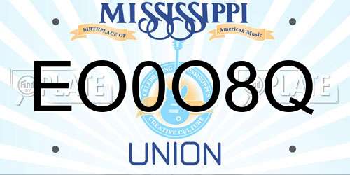 EO0O8Q Mississippi License Plate
