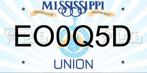 EO0Q5D Mississippi License Plate