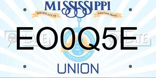 EO0Q5E Mississippi License Plate