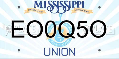 EO0Q5O Mississippi License Plate