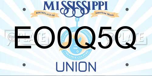 EO0Q5Q Mississippi License Plate