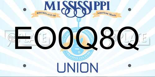 EO0Q8Q Mississippi License Plate