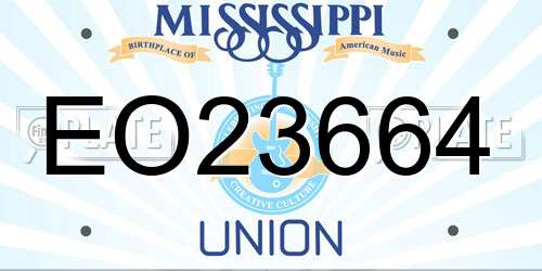 EO23664 Mississippi License Plate