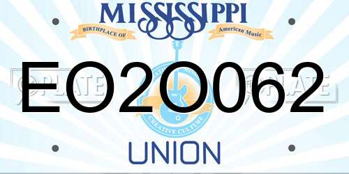 EO2O062 Mississippi License Plate