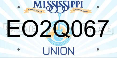 EO2Q067 Mississippi License Plate