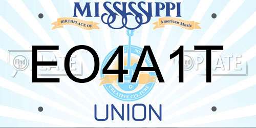 EO4A1T Mississippi License Plate
