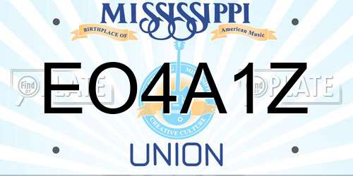 EO4A1Z Mississippi License Plate