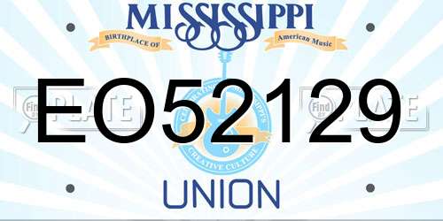 EO52129 Mississippi License Plate