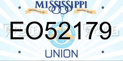 EO52179 Mississippi License Plate