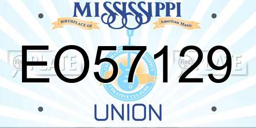 EO57129 Mississippi License Plate