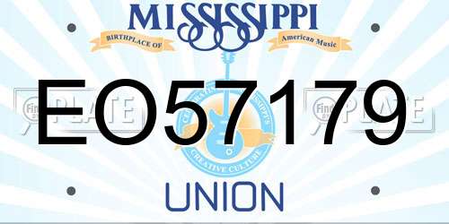 EO57179 Mississippi License Plate