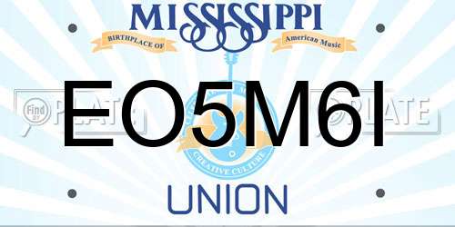 EO5M6I Mississippi License Plate