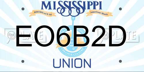 EO6B2D Mississippi License Plate