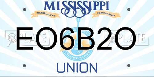 EO6B2O Mississippi License Plate