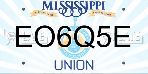 EO6Q5E Mississippi License Plate