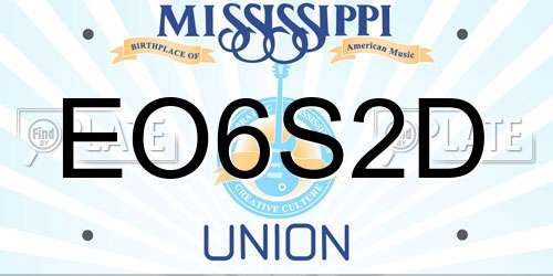 EO6S2D Mississippi License Plate