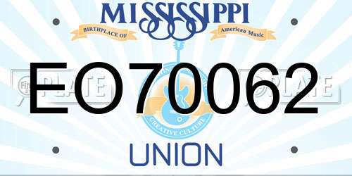 EO70062 Mississippi License Plate
