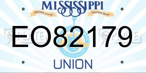 EO82179 Mississippi License Plate