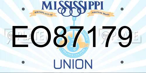 EO87179 Mississippi License Plate