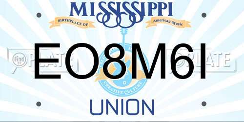 EO8M6I Mississippi License Plate