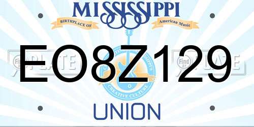 EO8Z129 Mississippi License Plate