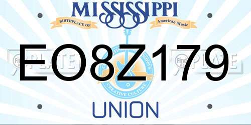 EO8Z179 Mississippi License Plate