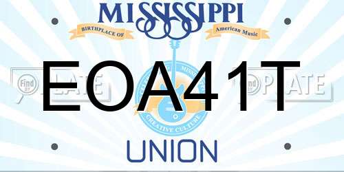 EOA41T Mississippi License Plate