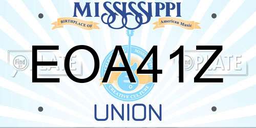 EOA41Z Mississippi License Plate