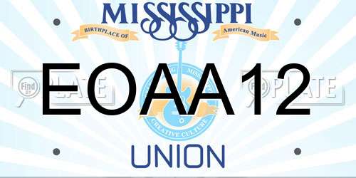 EOAA12 Mississippi License Plate
