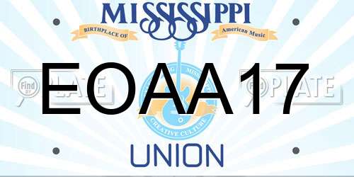 EOAA17 Mississippi License Plate