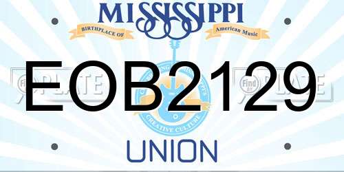 EOB2129 Mississippi License Plate