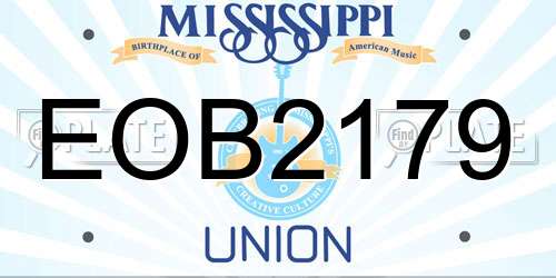 EOB2179 Mississippi License Plate