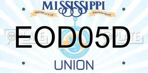 EOD05D Mississippi License Plate