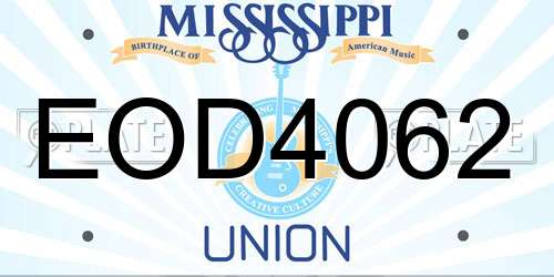 EOD4062 Mississippi License Plate